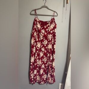 Abercrombie & Fitch Red Floral Maxi Dress